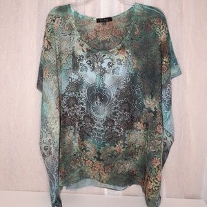 B.L.E.U‎ Sheer Flowey Blouse